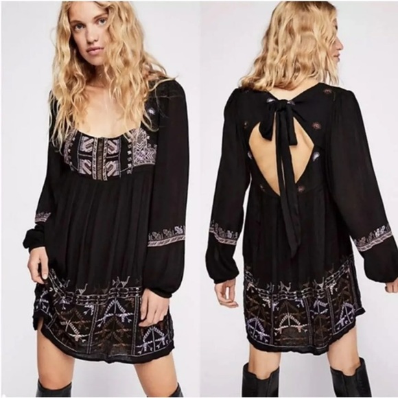 Free People Dresses & Skirts - 🤩HP🤩 Free People Rhiannon Embroidered Mini Dress